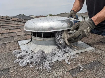 Cleaning Dryer Vent On Roof in Ellington