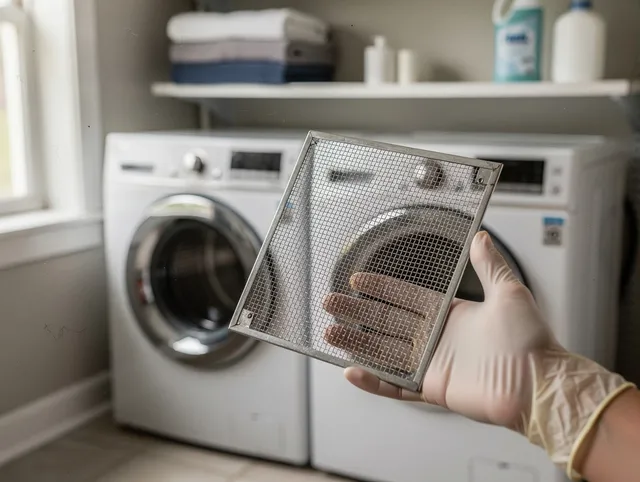 Ellington Dryer Vent Cleaning specialist performing detailed lint trap cleaning service in Ellington